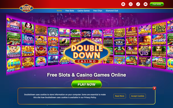 DoubleDown Casino homepage as captured 2026-07-26