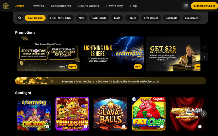 Golden Nugget Online Casino homepage as captured 2026-07-27