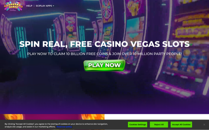 Jackpot Party Casino homepage as captured 2026-07-26